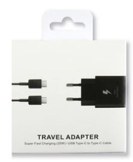 FAST CHARGER TRAVEL ADAPTOR 25W INCL. USB-C CABLE 100CM SCHWARZ RETAIL BOX