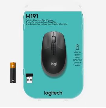 [1134524] Logitech Maus M190 Grau/Schwarz, kabellos