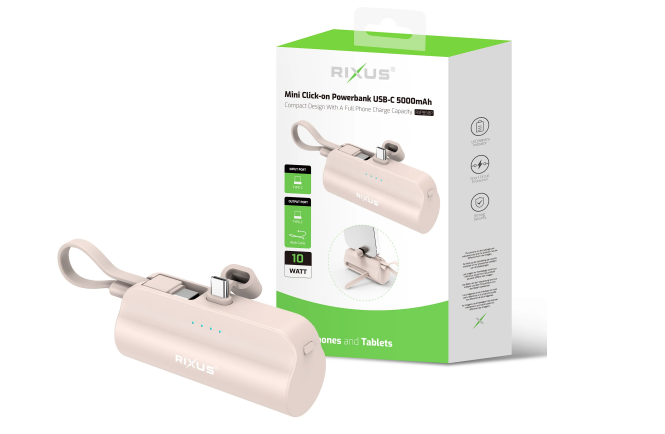 Mini Click-on Powerbank USB-C 5000mAh Black (Kopie)