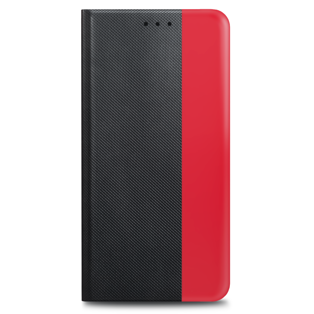 iPhone XS/X Book Case Black-Red Prio