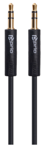 [15085] Prio High-End 3,5 mm Buchse bis 3,5 mm Buchse Audiokabel 1,2 m schwarz