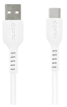 [16811] Prio High-Speed Charge & Sync USB-C auf USB-A Kabel 3A 1,2m weiß