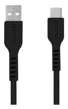[16812] Prio High-Speed Charge & Sync USB-C auf USB-A Kabel 3A 1,2m weiß