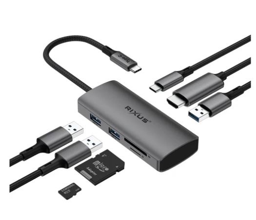 Rixus RXHU10 USB-C To HDMI Adaptor With Docking Station