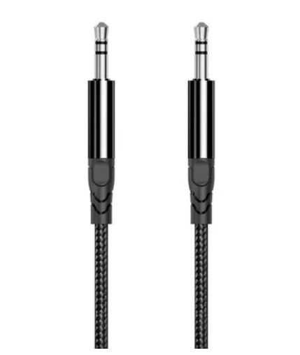 Rixus RXMU35 3.5mm AUX To 3.5mm AUX Braided Audio Cable 4-ft Black
