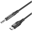 Rixus RXMU35C 3.5mm AUX To USB-C Braided Audio Cable 4-ft Black