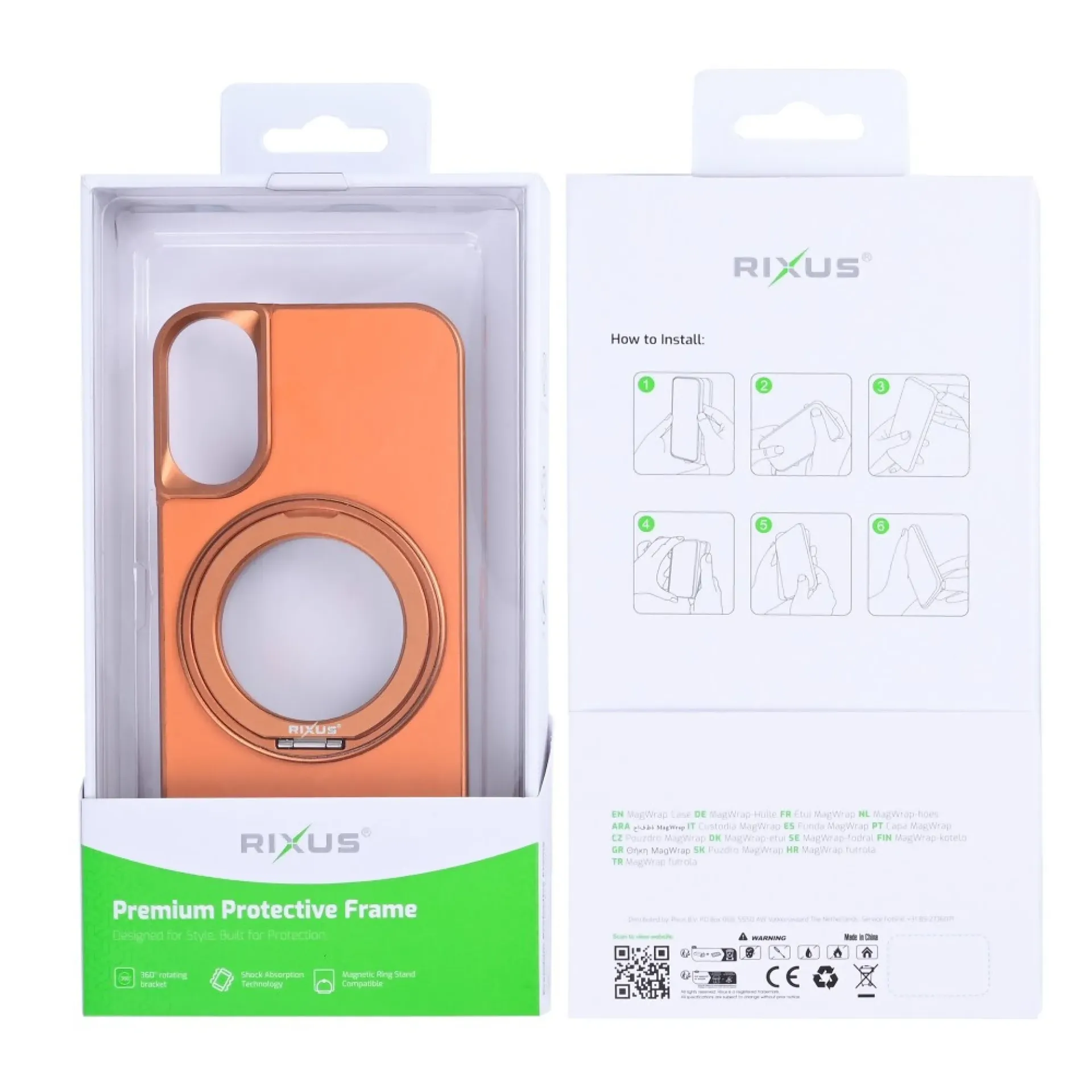 Rixus iPhone 17 Protective Frame Orange