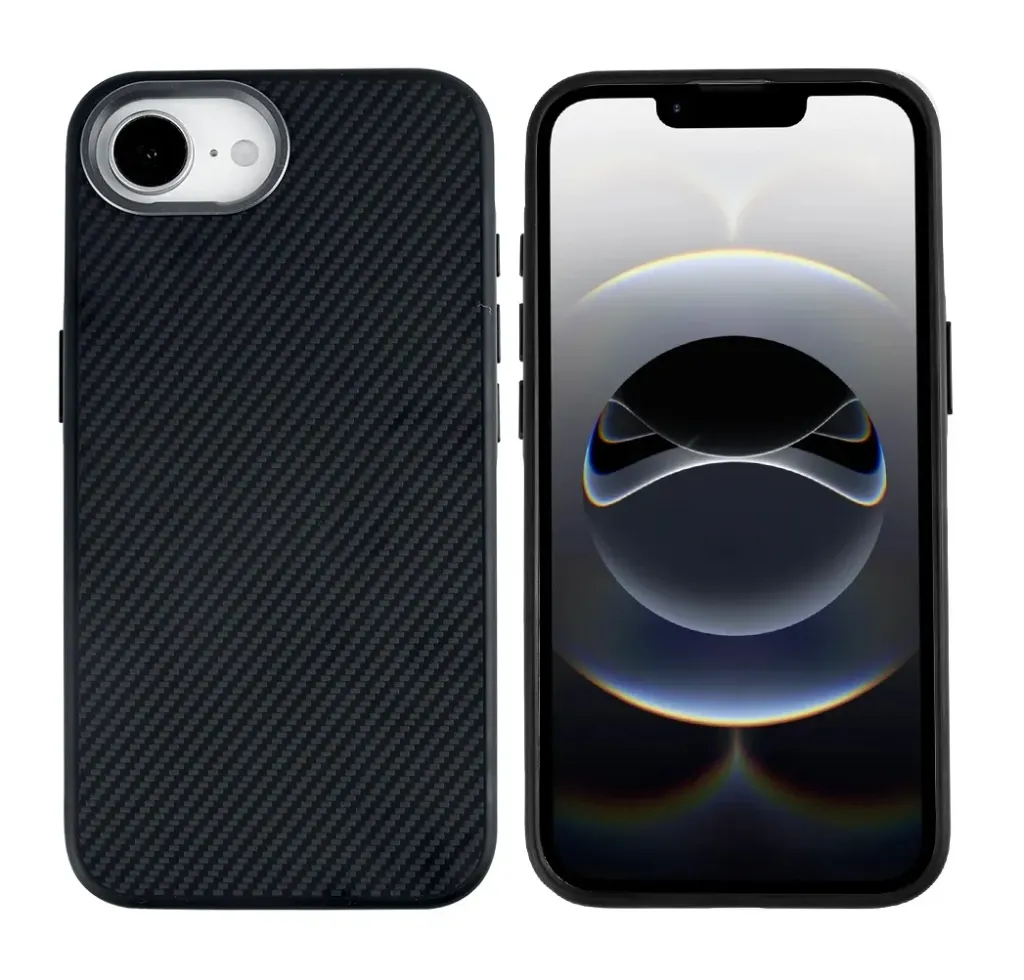 Rixus Mag Carbon Case mit MagSafe – iPhone 16e / 17e – Titanium Black