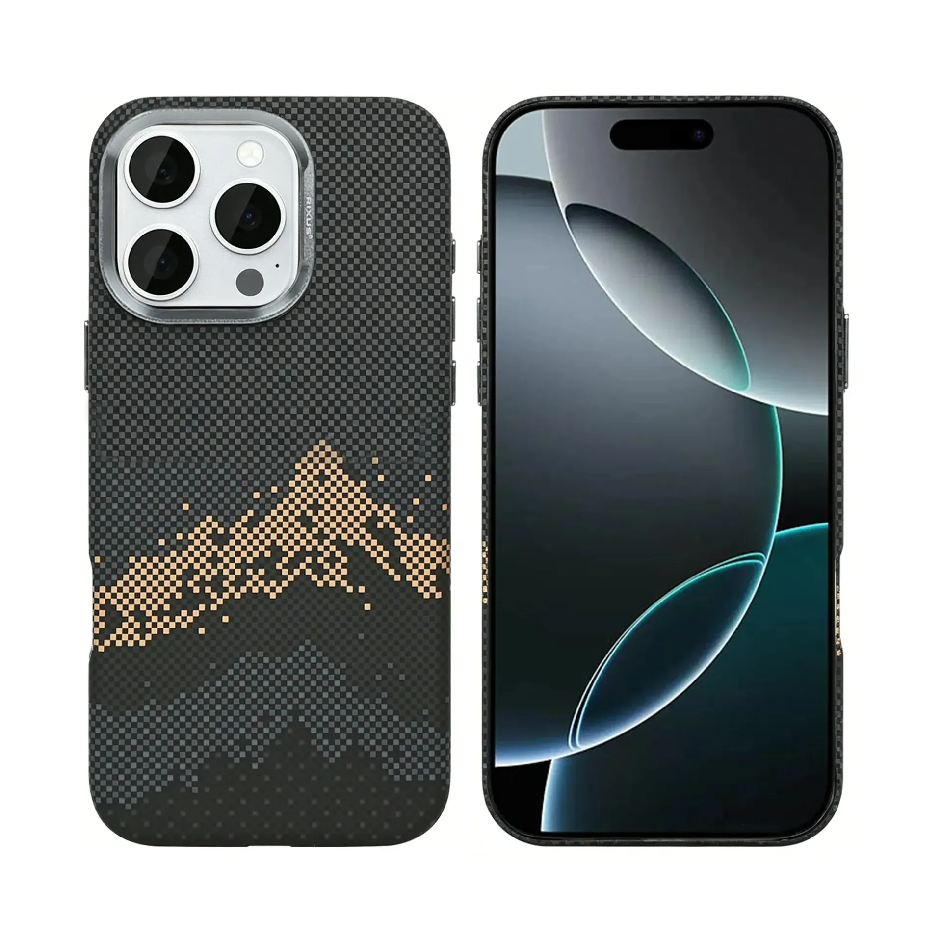 Rixus Alpine Ultra-Slim Case RXD082 für iPhone 16 Pro  – Mountain Black