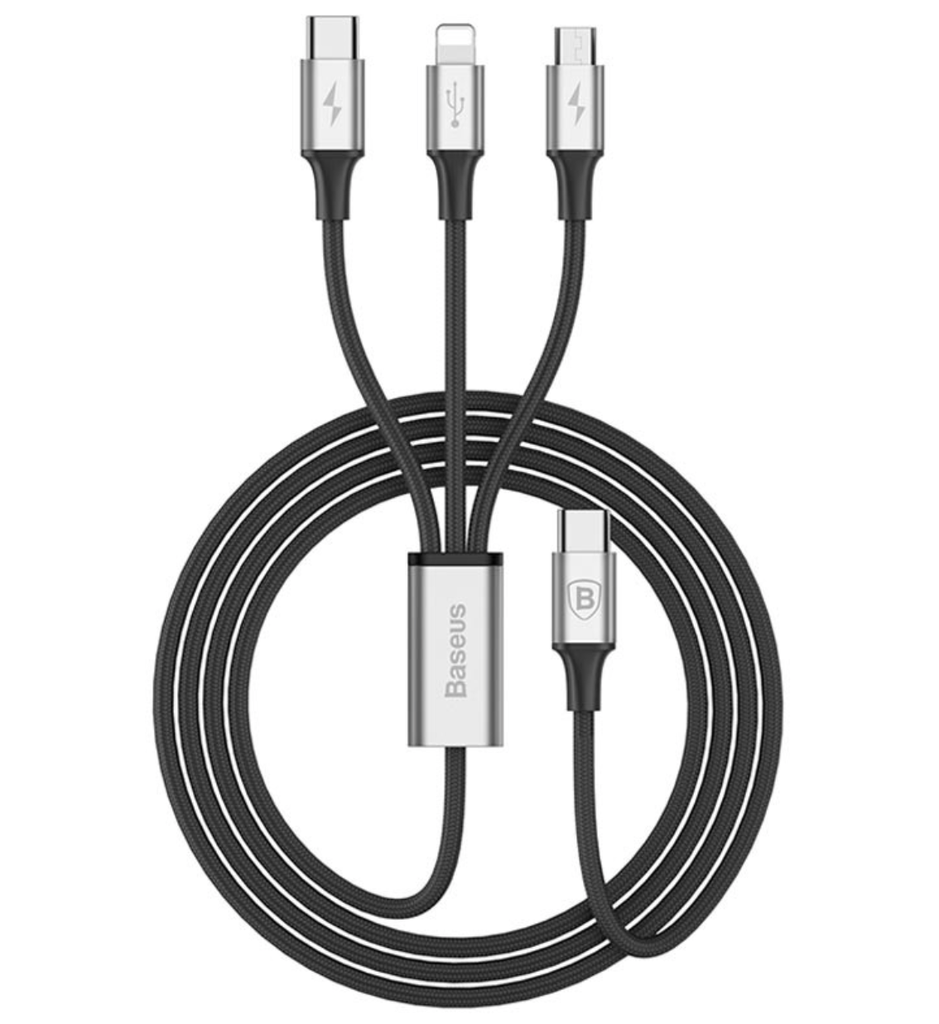 Baseus Rapid Series USB-C 3in1 Kabel 1.2M Silber