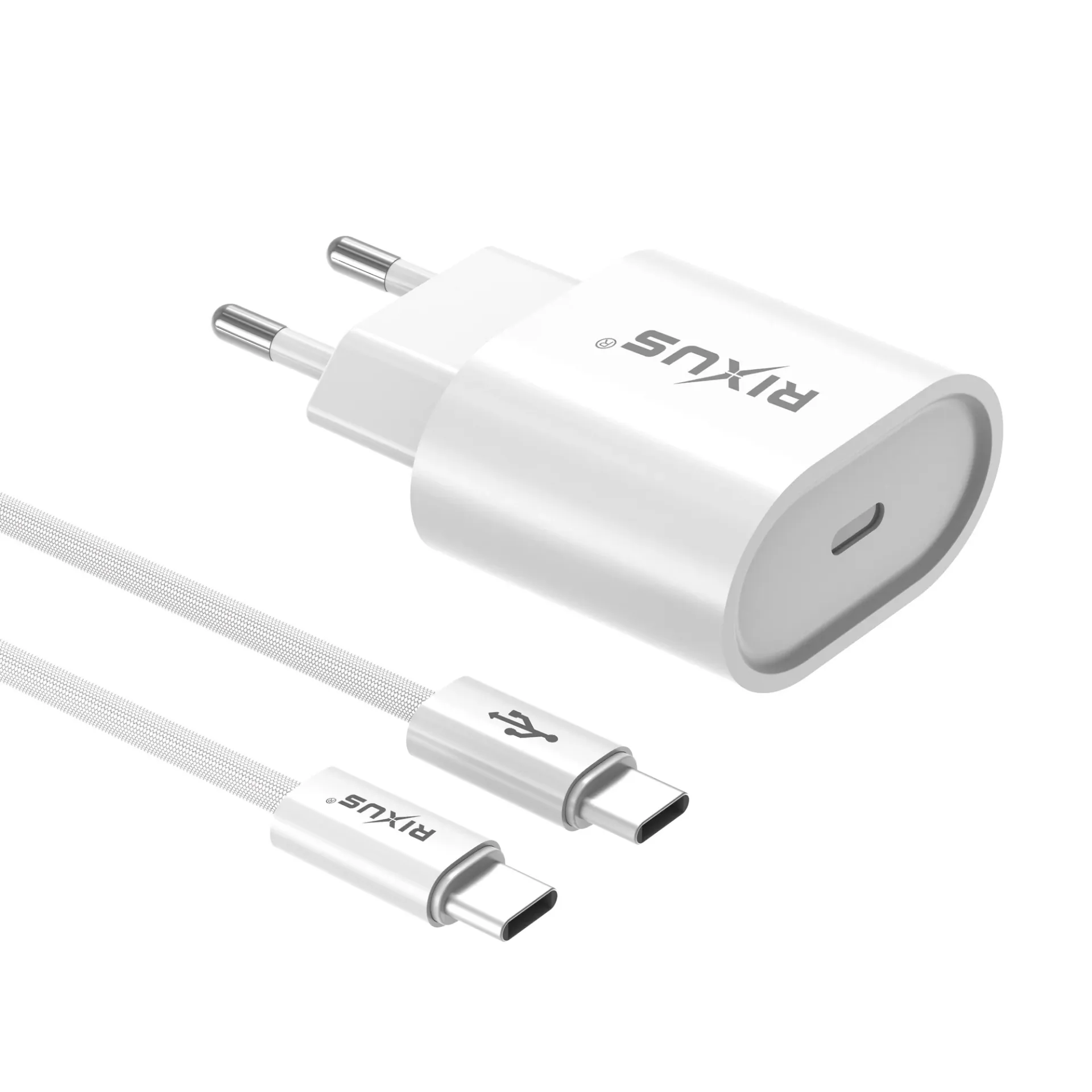 RIXUS Fast Charger USB-C 30W With USB-C Cable