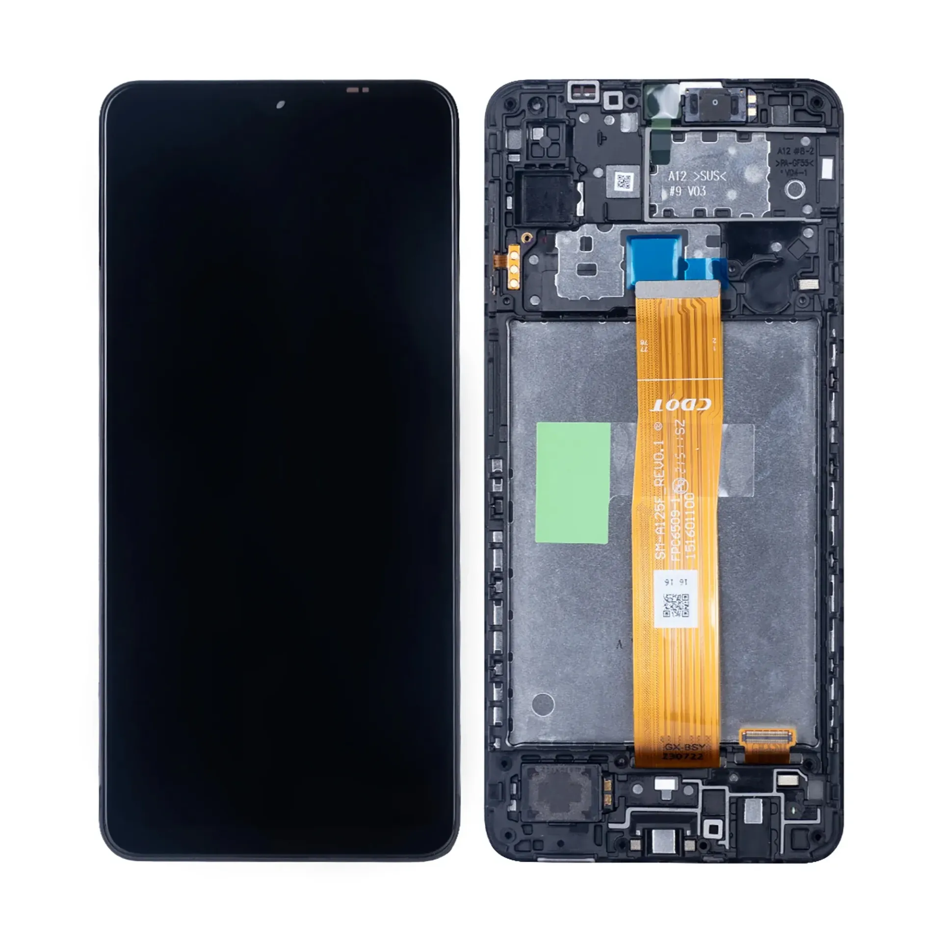 Samsung Galaxy A12 A125F Display And Digitizer With Frame Black Service Pack