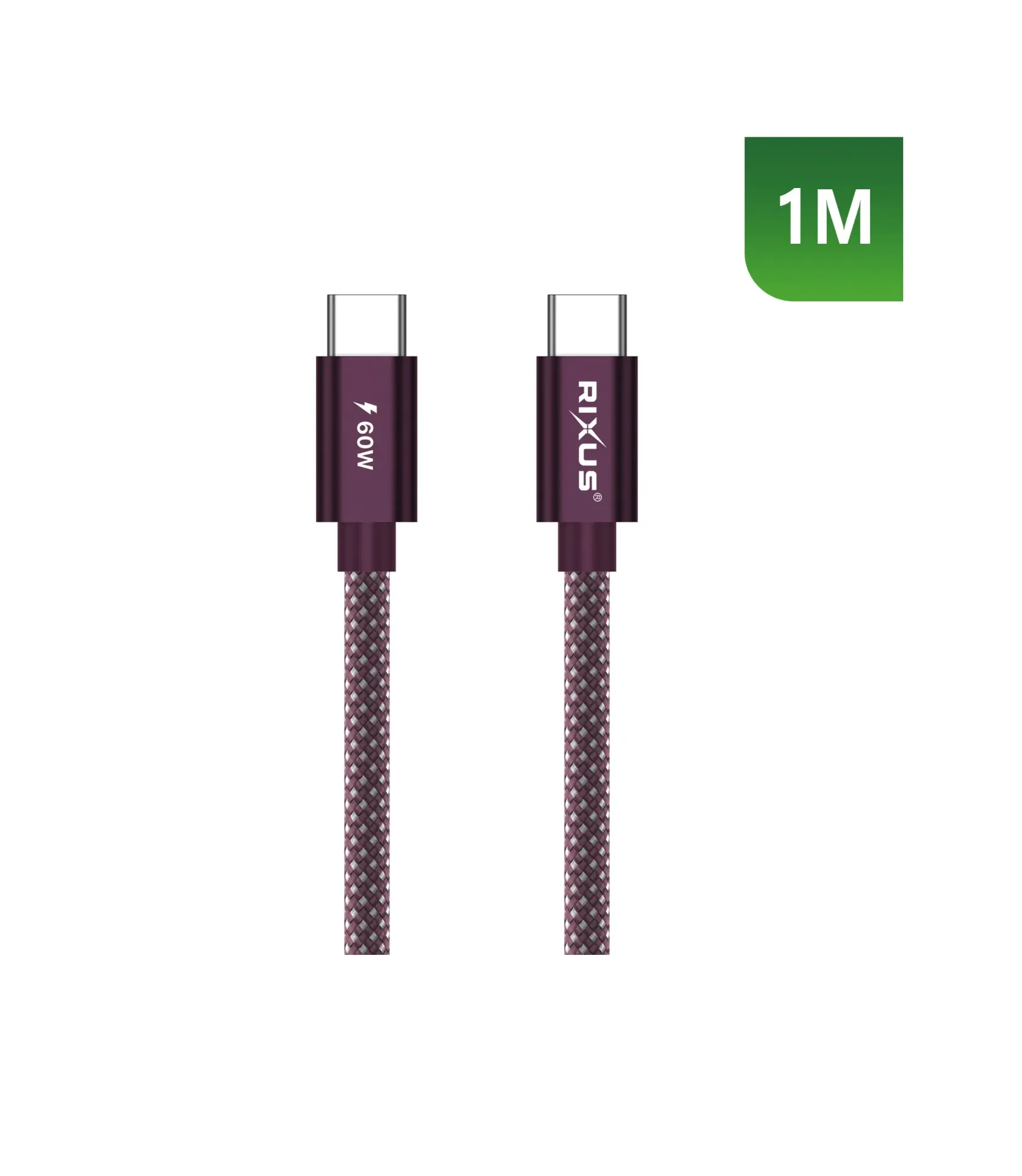 Rixus RXUC10D Flex Cable USB-C 60W 1m Purple
