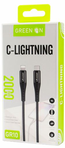 [GR10 2M] GREEN ON Cable USB-C To USB Lightning GR10 2M