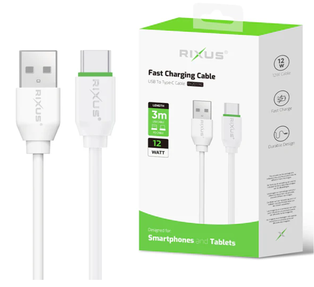 USB to Type-C Cable Fast Charging 12W 2M White Rixus