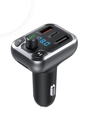 RIXUS RXBT30 BLUETOOTH FM TRANSMITTER QC3.0 AND TYPE C DUAL FAST CHARGE