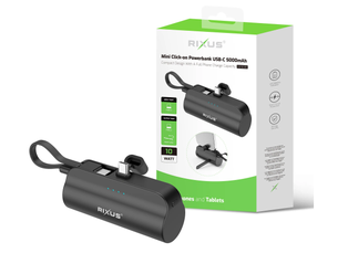 Mini Click-on Powerbank USB-C 5000mAh Black