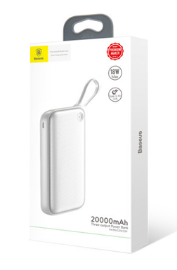 Baseus Powerbank Schnelladen 20000mAh Weiss