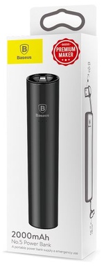 Baseus 2000mAh Power Bank mit Lightning / Micro USB Kabel