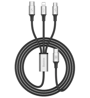 Baseus Rapid Series USB-C 3in1 Kabel 1.2M Silber